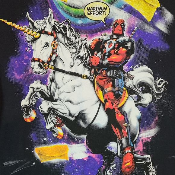 (158) Marvel's Deadpool Graphic T-Shirt,  Size: Small Color: Black - Picture 7 of 14